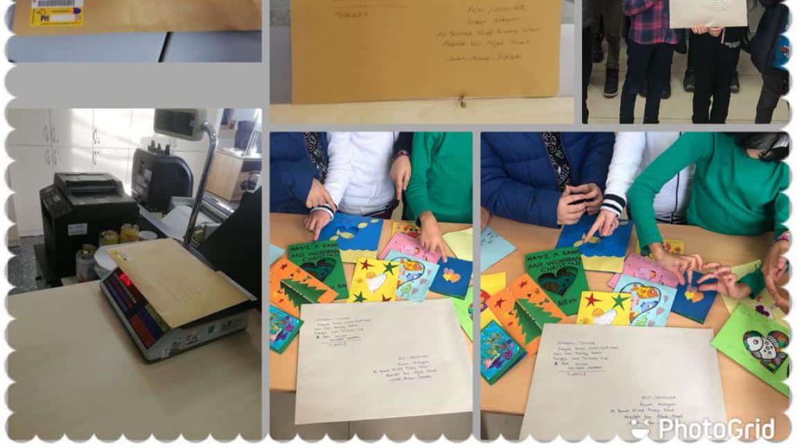 eTwinning Projemiz Seahe@rted Kids kapsamında Ürdün'deki ortak okulumuza kartpostallar yolladık